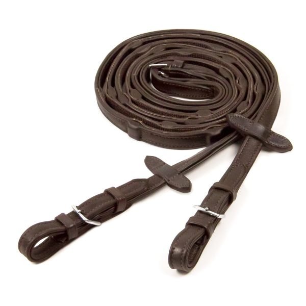 Schockemohle _DuraSoftGripReins_darkbrownsilver
