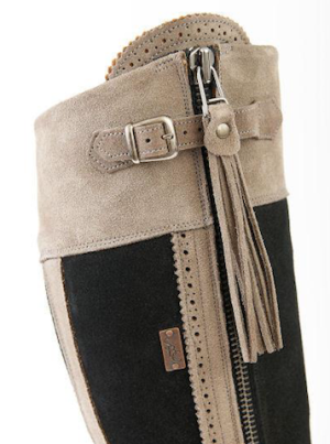Spanish Boot Company Black Stone Suede Boots Close Up