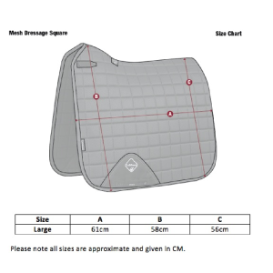 LeMieux-Carbon-Mesh-Air-Dressage-Square-Size-Guide