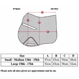 LeMieux-Prosport-Saddle-Pad-GP-Size-Guide