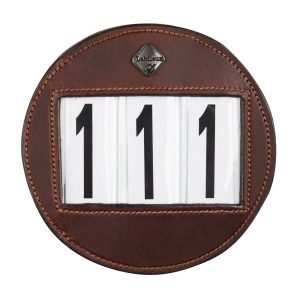 LeMieux-number-holder-round-brown-hr