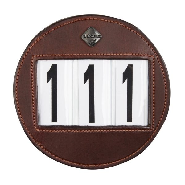 LeMieux-number-holder-round-brown-hr
