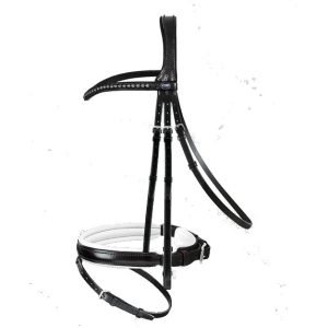 Passier-Fortuna-Snaffle-Bridle-Black-White-Padding