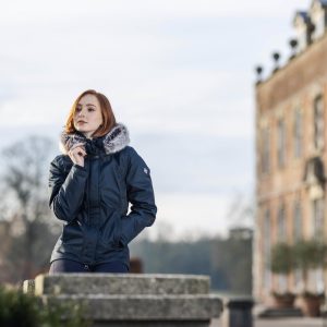 LeMieux-Waterproof-Short-Riding-Coat-Navy-Lifestyle-Image-2