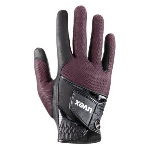 Uvex-Sumair-Riding-Gloves-Black-Burgundy-Image-1