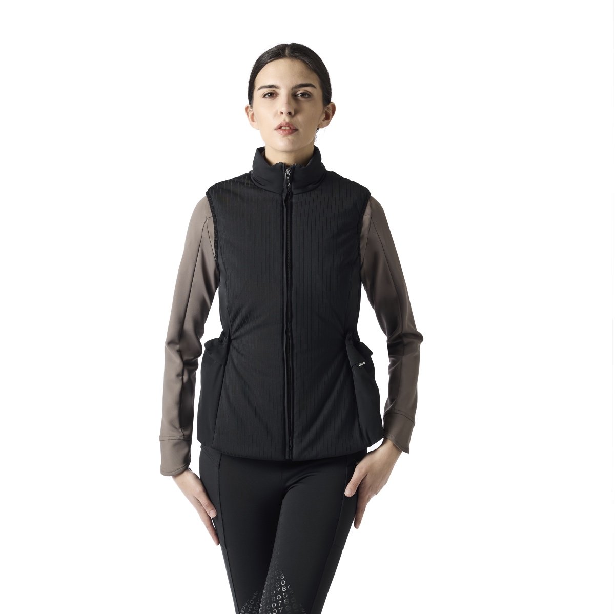 Ego7-Ladies-Ribbed-Padded-Gilet-Black-4